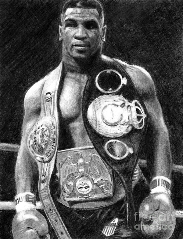 600x780 Mike Tyson Pencil Drawing Poster - Mike Tyson Drawing