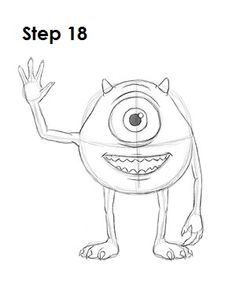 236x305 how to draw mike wazowski drawings in drawings, disney - Mike Wazowski Drawing