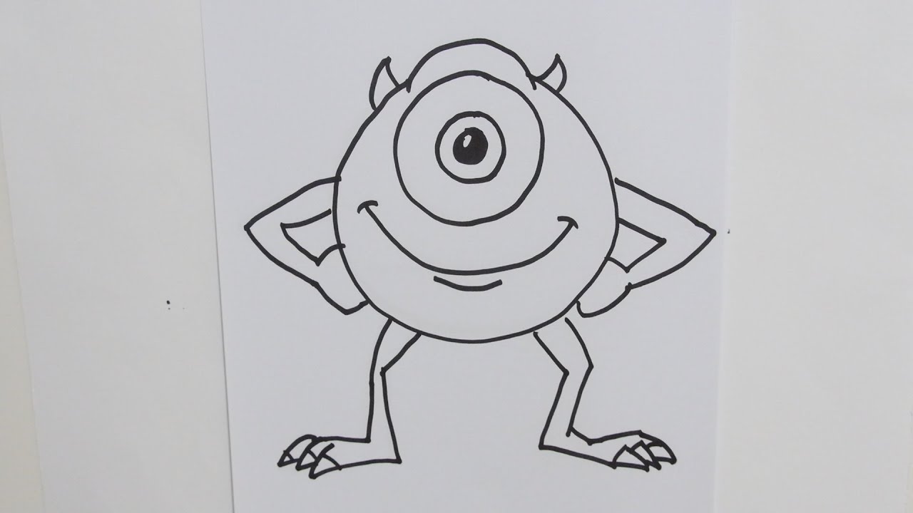 1280x720 how to draw mike wazowski from monster inc - Mike Wazowski Drawing