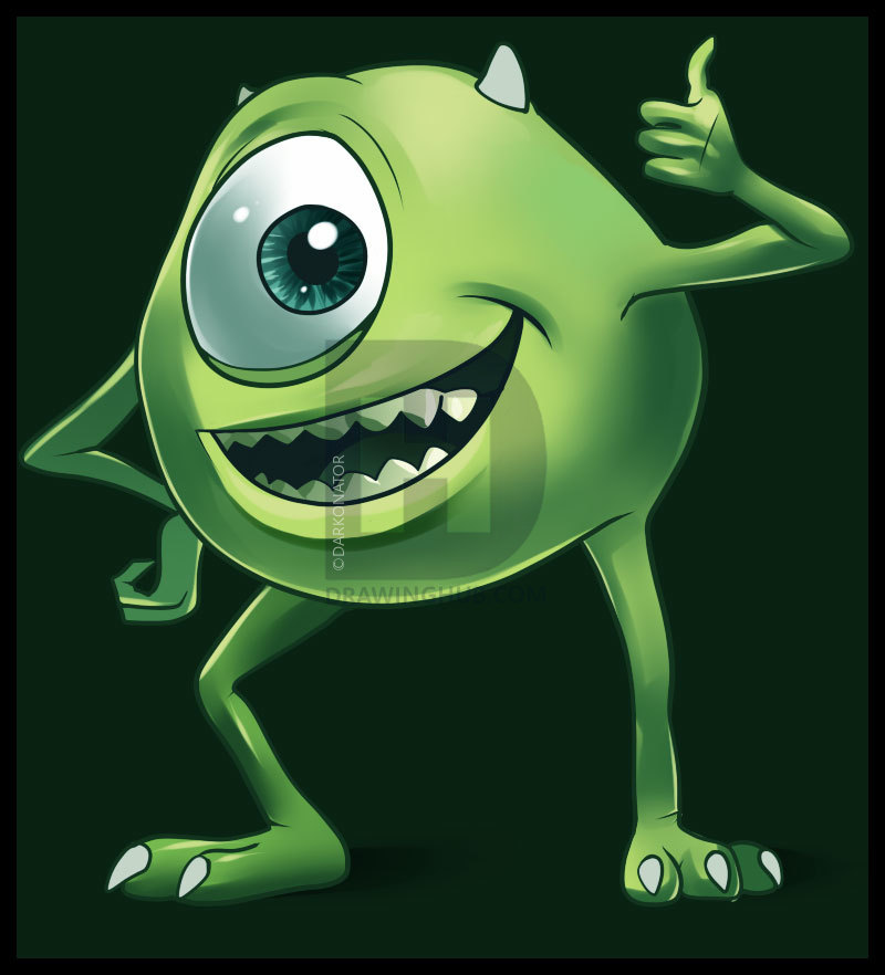 800x882 how to draw mike wazowski, step - Mike Wazowski Drawing
