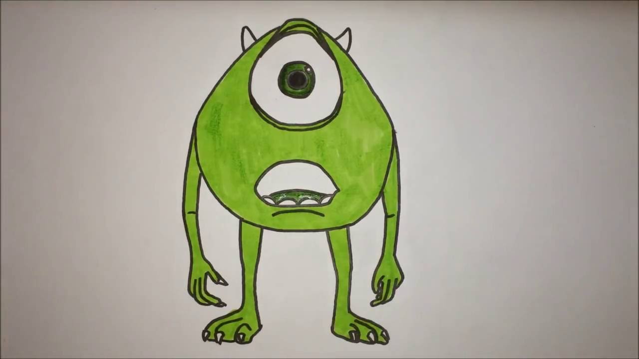 1280x720 how to draw mike wazowski from monsters university step - Mike Wazowski Drawing
