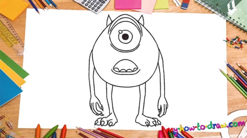 854x480 how to draw mike wazowski monsters inc - Mike Wazowski Drawing