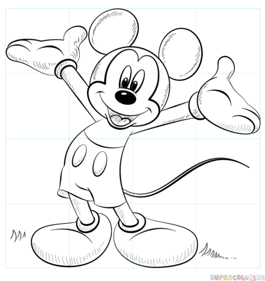 542x575 How To Draw Mickey Mouse Images Archives - Mikey Drawing