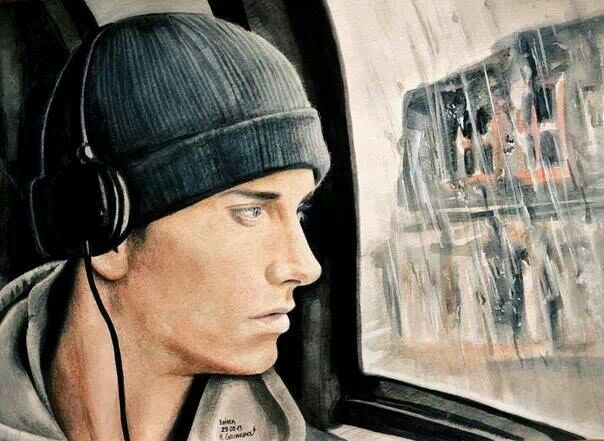 604x441 Eminem Art From Mile Eminem Art, Eminem, Eminem Drawing - Mile Drawing