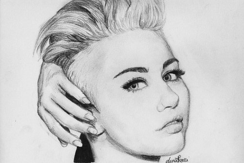 500x335 M I L E Y C Y R U S On We Heart It - Miley Cyrus Drawing