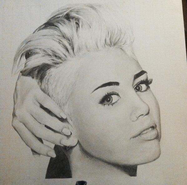 599x592 sick drawings on twitter amazing miley cyrus drawing - Miley Cyrus Drawing