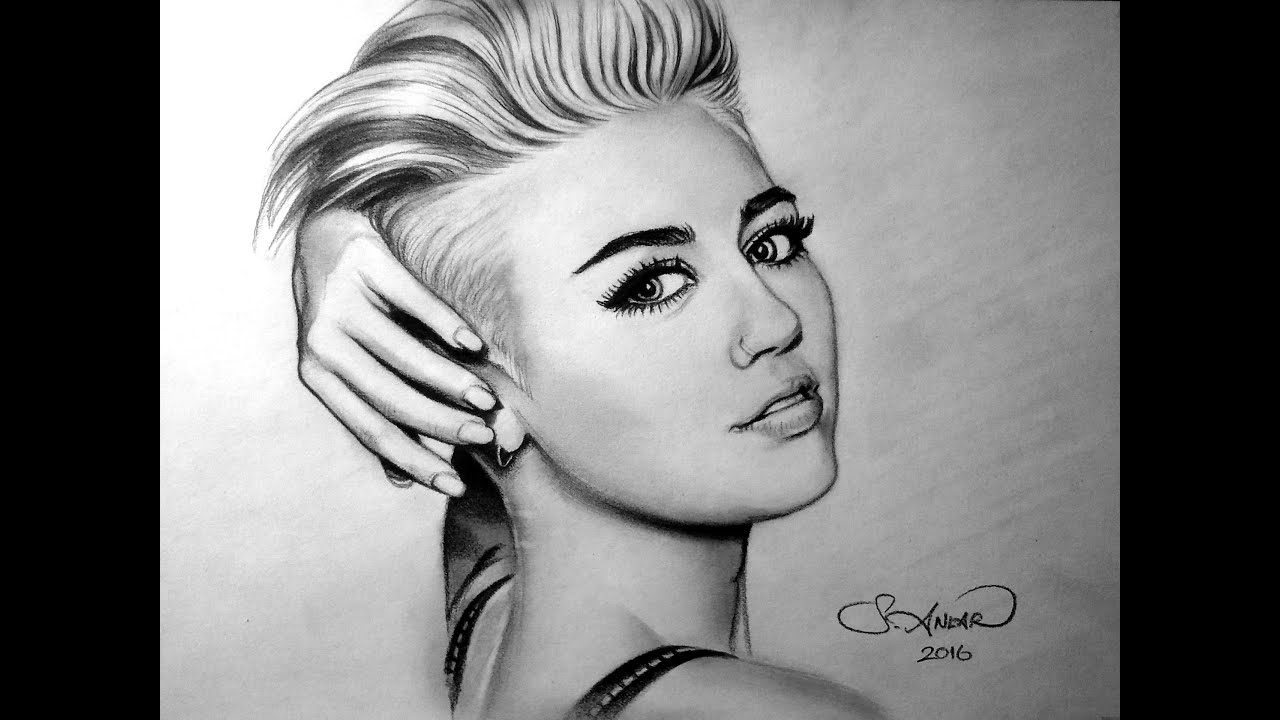 1280x720 speed drawing miley cyrus - Miley Cyrus Drawing