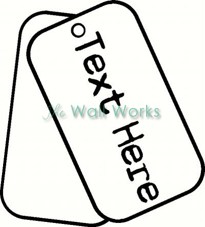 400x444 dog tags wall sticker, vinyl decal the wall works - Military Dog Tags Drawing
