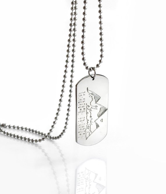 570x665 personalized dog tag necklace with actual handwriting or etsy - Military Dog Tags Drawing