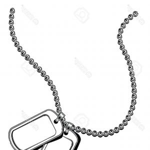 300x300 Photovector Illustration Of A Dog Tag On Chain Shopatcloth - Military Dog Tags Drawing