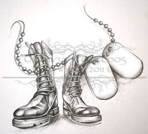 300x272 Navy Drawings Of Tattoos Army Boots With Dog Tags Drawing - Military Dog Tags Drawing