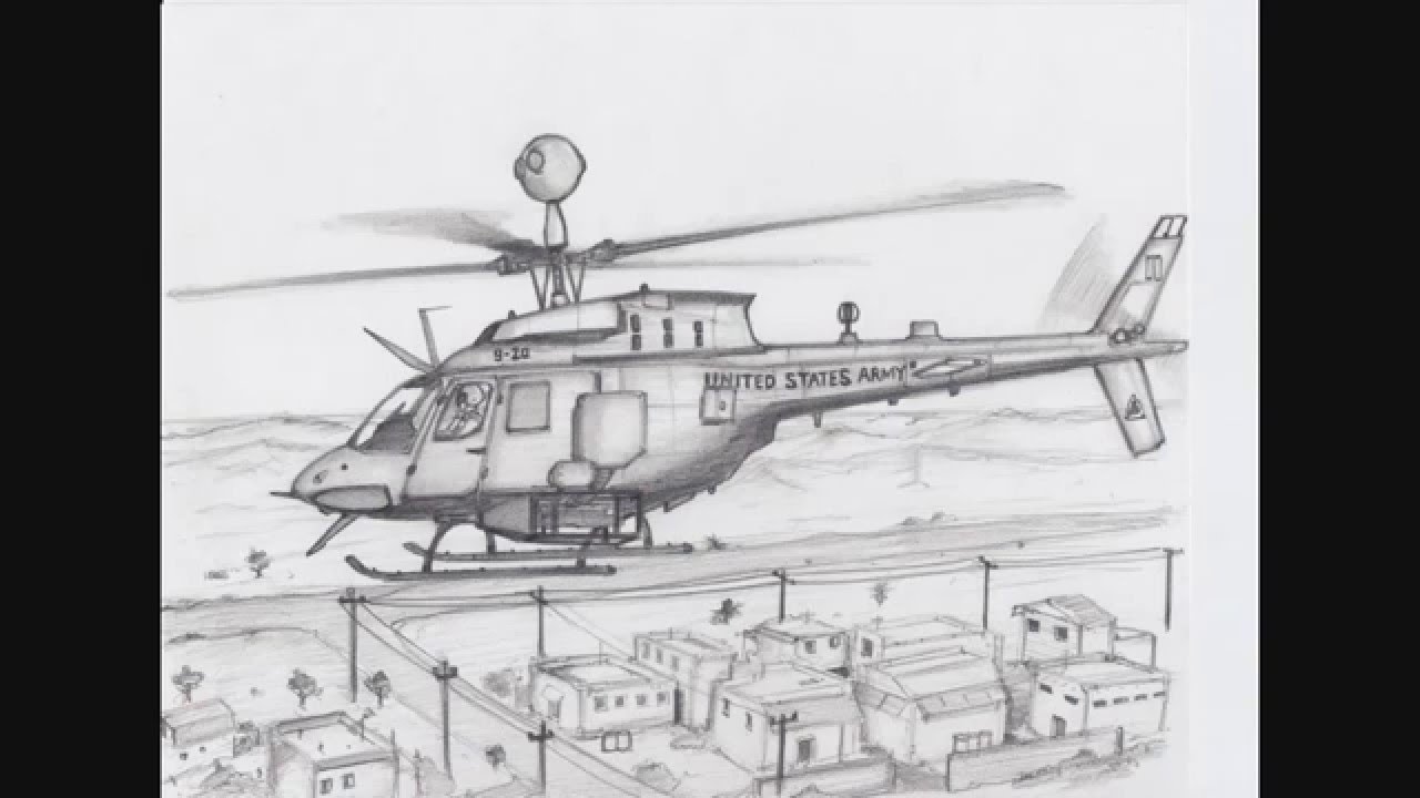 how to draw military vehicles: draw aircrafts, military helicopter and military tank