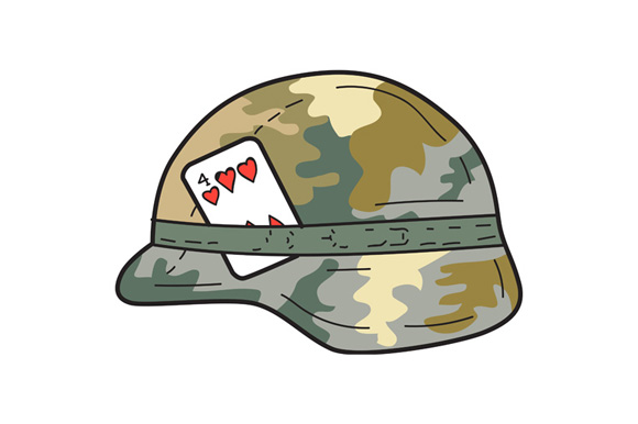 580x386 military helmet of hearts playing card drawing - Military Helmet Drawing