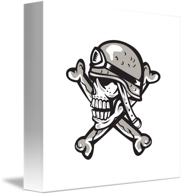 606x650 skull military helmet crossed bones retro - Military Helmet Drawing