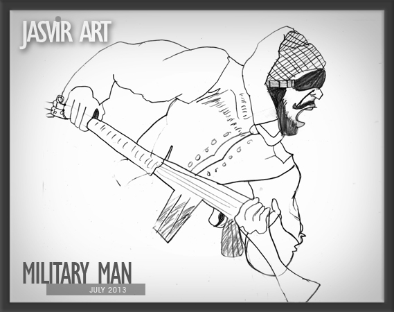 569x450 Military Man - Military Man Drawing