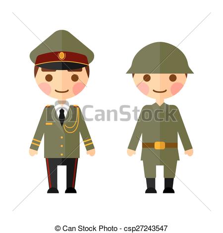 450x470 military men flat set figures on a white background - Military Man Drawing