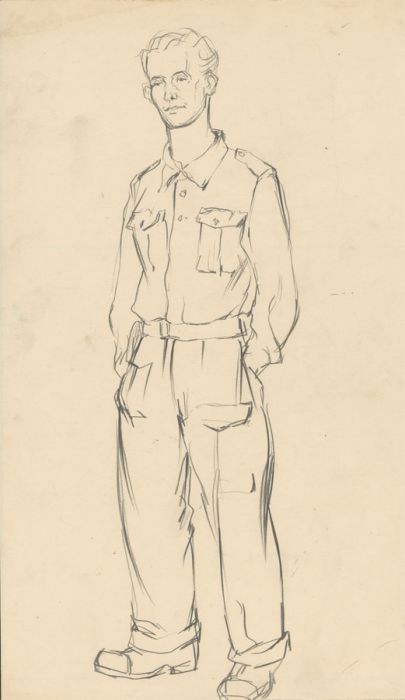 405x700 Peter Collins Arca - Military Man Drawing