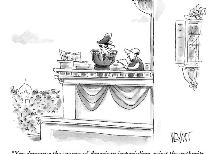 700x500 a military man is seen being instructed greeting card for sale - Military Man Drawing