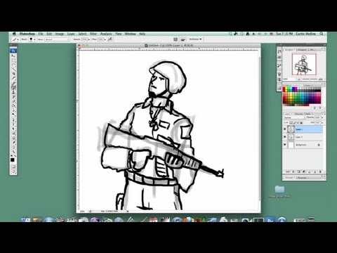480x360 how to draw a military soldier on photoshop basic drawing - Military Soldier Drawing