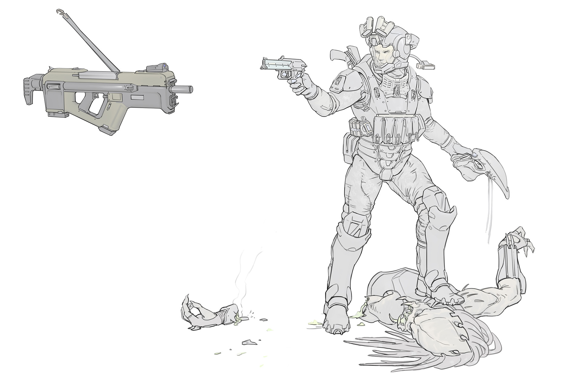 1920x1242 artstation - Military Soldier Drawing