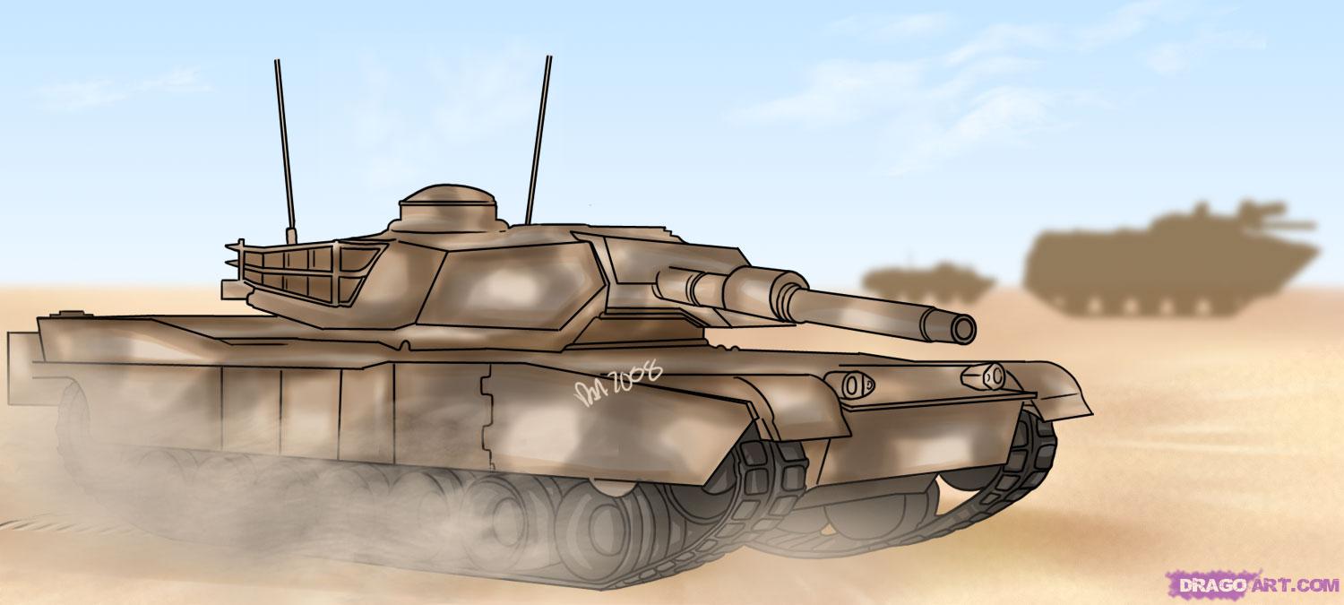 1500x675 how to draw a tank, step - Military Tank Drawing
