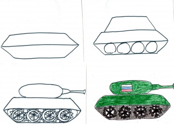 559x399 Pictures For Kids To Draw Step - Military Tank Drawing