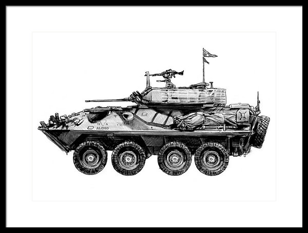 600x455 army tank drawing art poster framed print - Military Tank Drawing