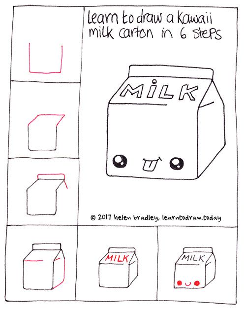 500x631 how to draw a kawaii milk carton step - Milk Carton Drawing