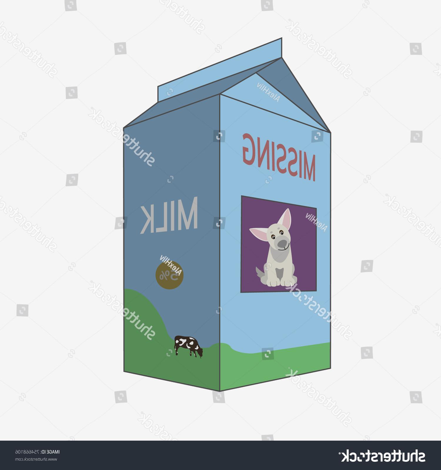 1500x1600 top stock vector milk carton with missing dog flat illustration - Milk Carton Drawing