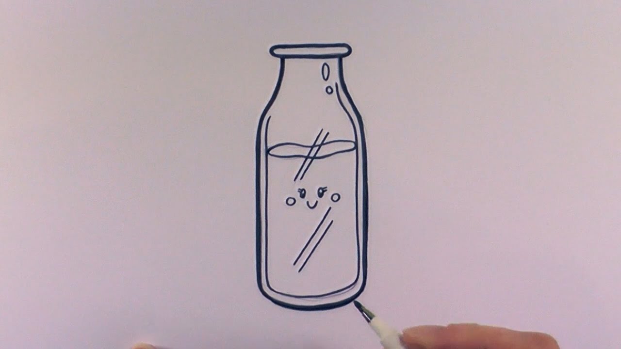 1280x720 how to draw a cartoon bottle of milk - Milk Drawing