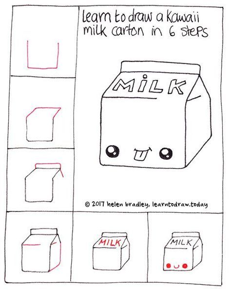 474x598 how to draw a kawaii milk carton step - Milk Drawing