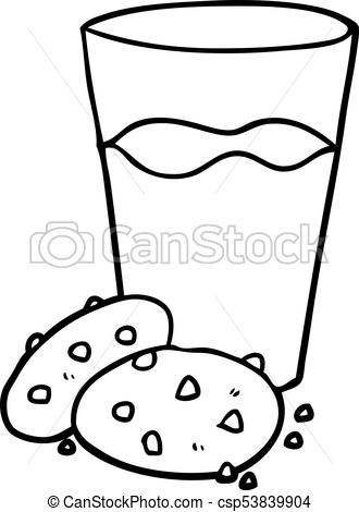 330x470 line drawing of a cookies and milk - Milk Drawing