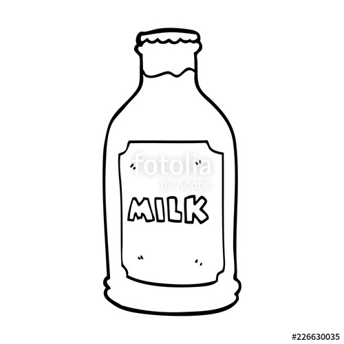 500x500 line drawing cartoon milk bottle stock image and royalty free - Milk Drawing