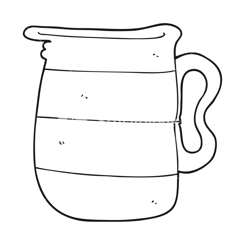 1000x1000 freehand drawn black and white cartoon milk jug royalty free stock - Milk Jug Drawing