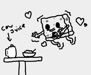 300x250 ghost of spongebob lusts milk jug and cereal drawing - Milk Jug Drawing