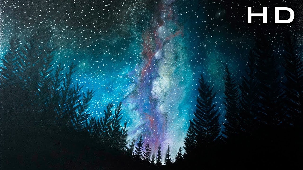 1280x720 how to draw milky way galaxy with pastels step - Milky Way Drawing