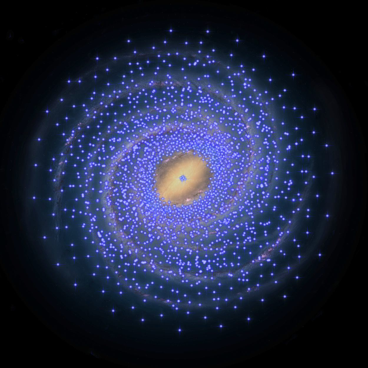 1250x1250 a giant stellar void in the milky way astronomy now - Milky Way Drawing