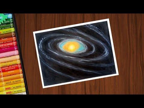 480x360 milky way galaxy drawing with oil pastels for beginners - Milky Way Galaxy Drawing