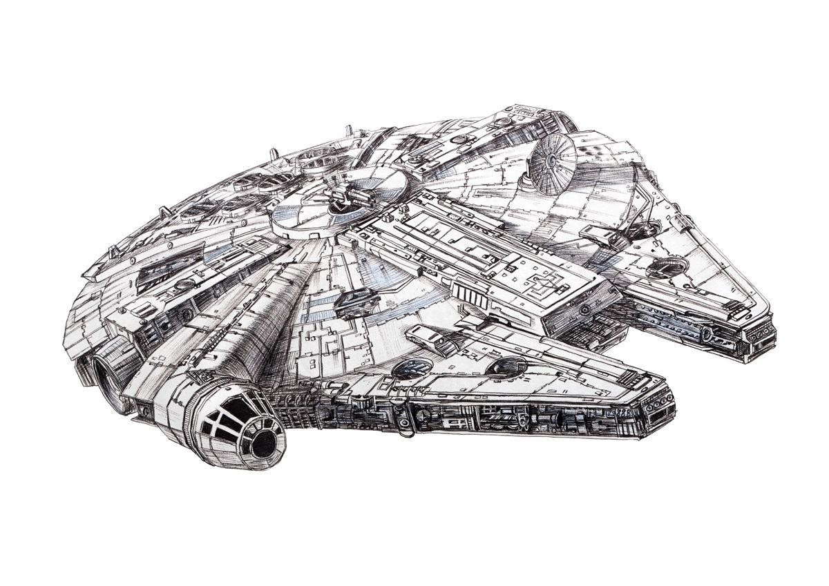 Millennium Falcon Drawing At Paintingvalley Com Explore