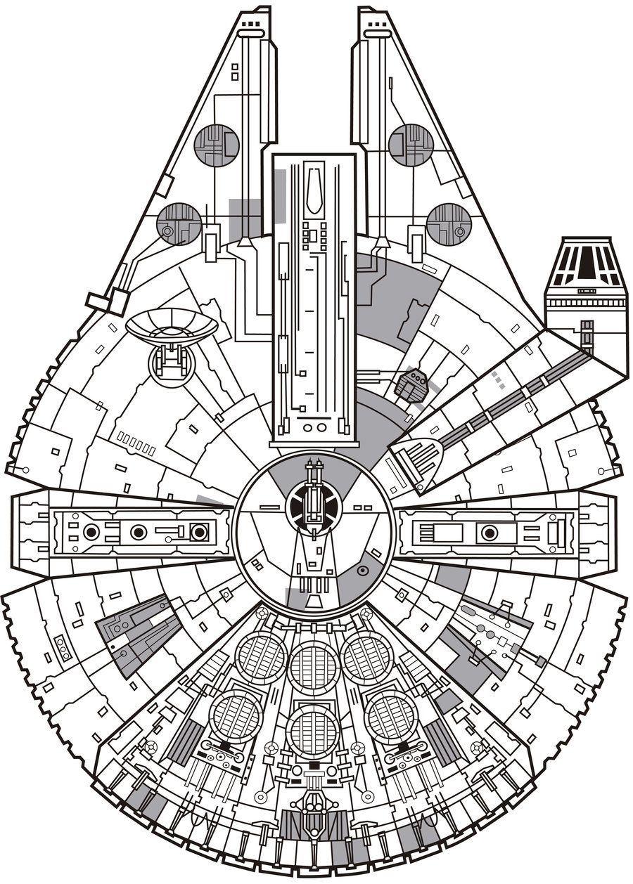 900x1258 millennium falcon spaceships, ufos interstellar spacecraft - Millennium Falcon Drawing