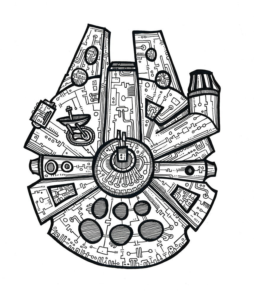 Millennium Falcon Drawing at Explore collection of