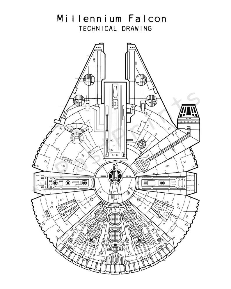 Millennium Falcon Drawing At Paintingvalleycom Explore