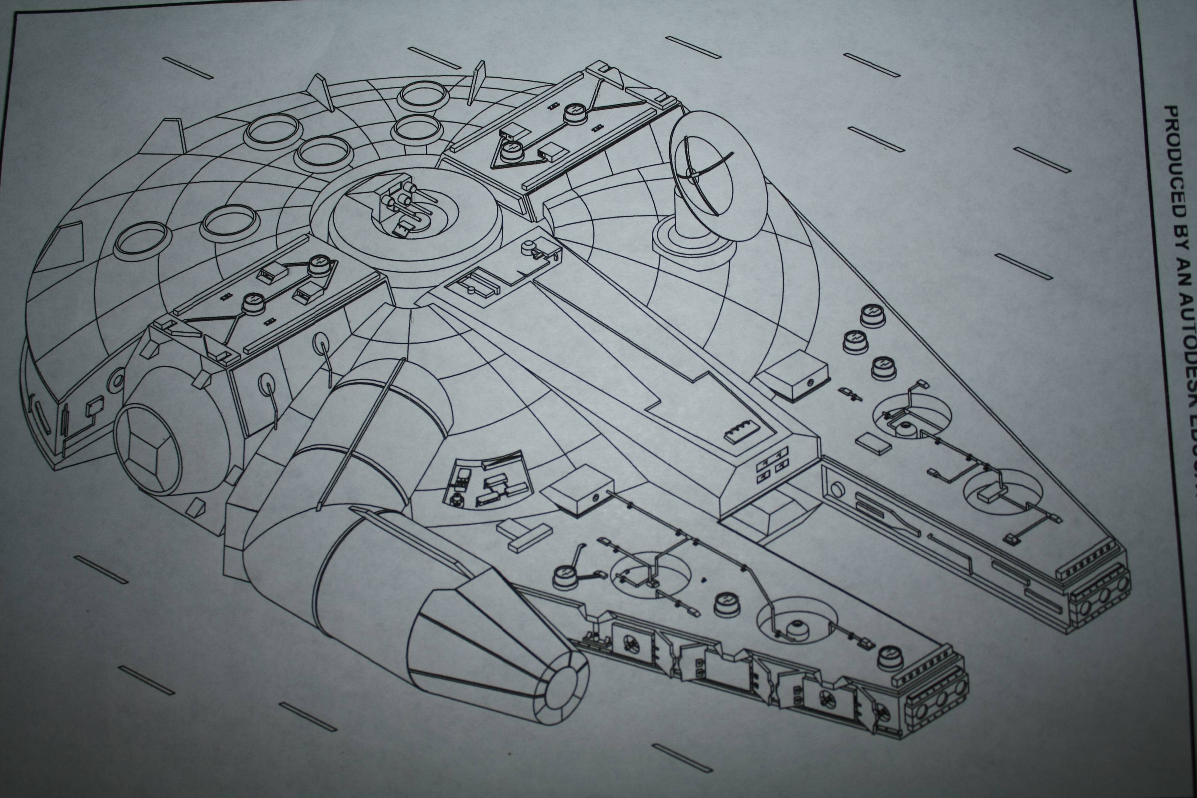 Millennium Falcon Technical Drawing