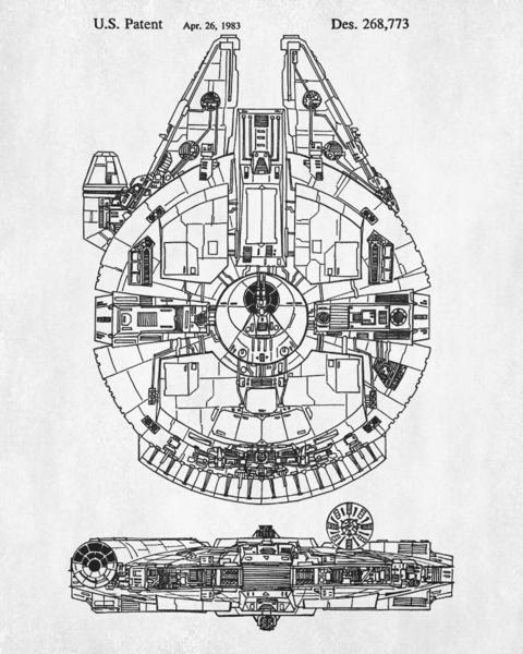 Millennium Falcon Technical Drawing at PaintingValley.com | Explore ...