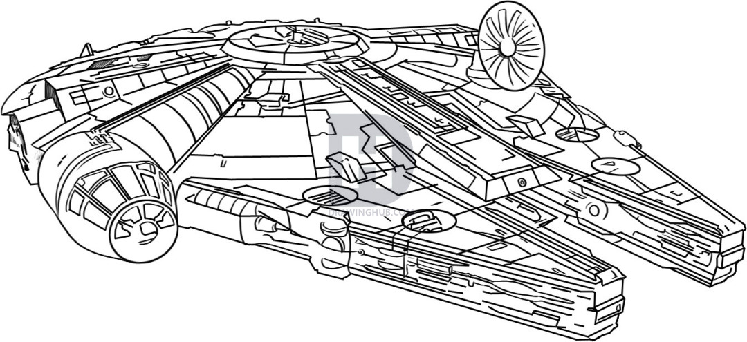 Millennium Falcon Technical Drawing at PaintingValley.com | Explore ...