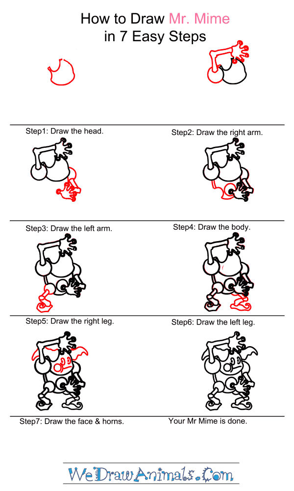 600x1000 How To Draw Mr Mime Pokemon - Mime Drawing