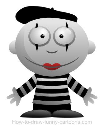 334x414 Drawing A Mime Cartoon Coloring Pages Drawings, Illustration - Mime Drawing