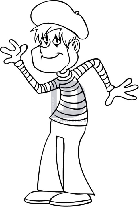 485x720 How To Draw A Mime, Step - Mime Drawing