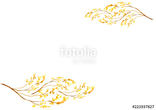 500x354 watercolor greeting card, frame, invitation drawing - Mimosa Drawing