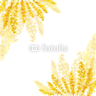 400x400 watercolor greeting card, frame, invitation drawing - Mimosa Drawing